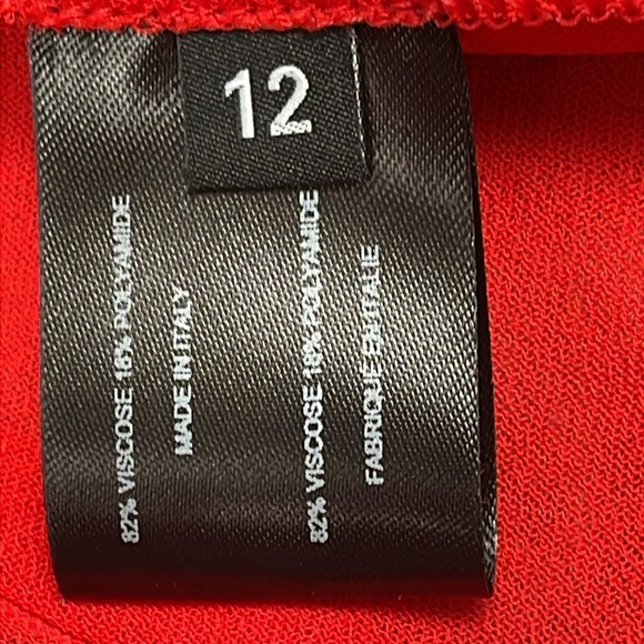 Proenza Schouler Paula Draped Jersey Turtleneck Maxi Dress Red Sheer Sz 12 - Picture 16 of 17